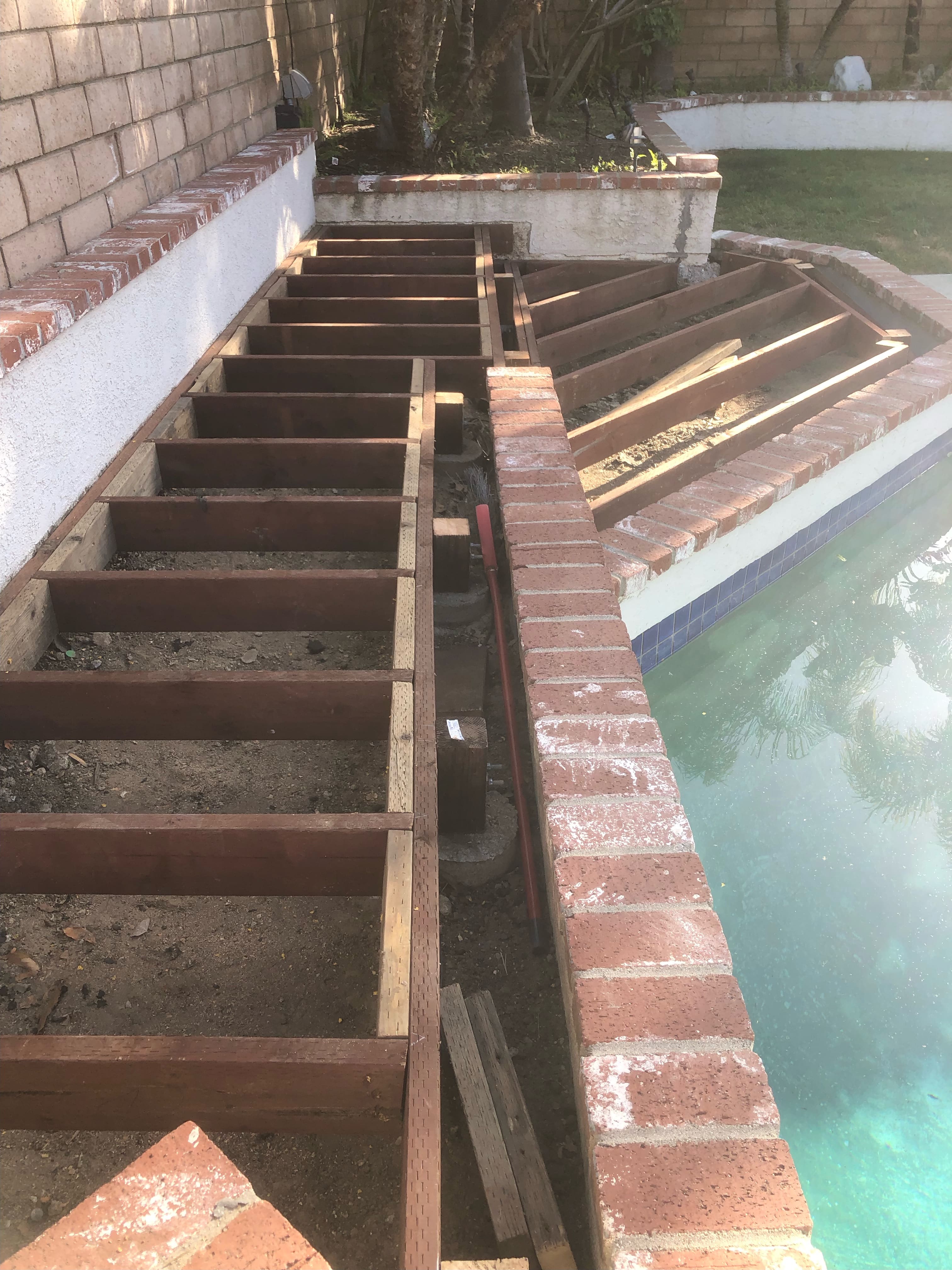 Pool deck being made